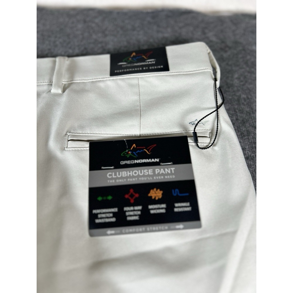 greg norman clubhouse pant golf outdoor  performance 38x30 Khaki New - Picture 8 of 8